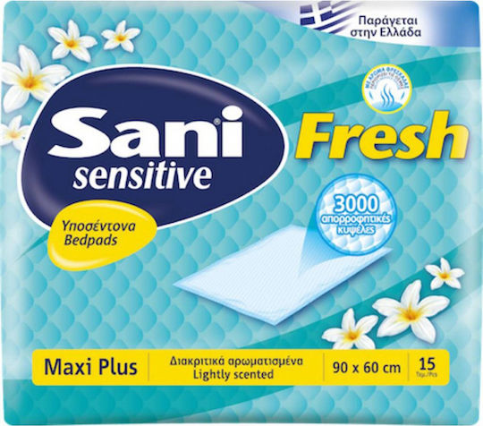 Sani Sensitive Maxi Plus Fresh Incontinence Underpads 60x90cm 15pcs