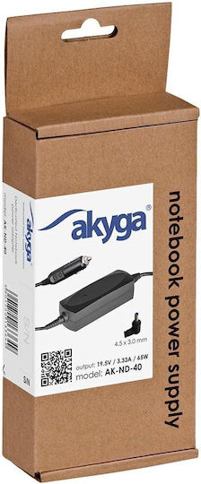 Akyga Φορτιστής Laptop 65W 19.5V 3.33A για HP με Αντάπτορα Τροφοδοσίας