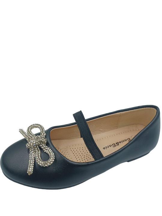 Bacio & Bacio Kids Ballerinas with Elastic Strap Black