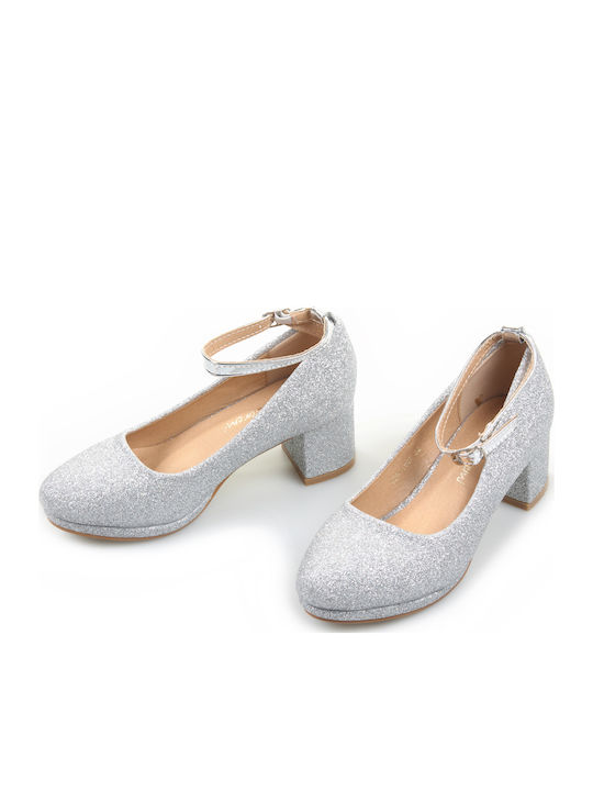 Fshoes Παιδικές Μπαλαρίνες mit verstellbarer Metallschließe Silber