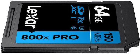 Lexar Professional SDXC 64GB U3 V30 UHS-I 150MB/s With Adapter