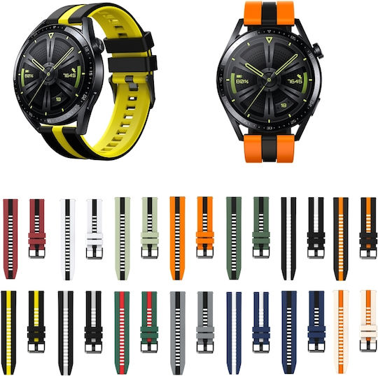 Amazfit Gtr 4 22mm Δίχρωμο Αθλητικό Λουράκι Σιλικόνης Ρολόι Πορτοκαλί+μαύρο