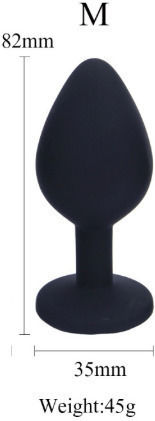 Sinner Gear Hollow Silicone Butt Plug Анална тапа Medium Medium Black 14см