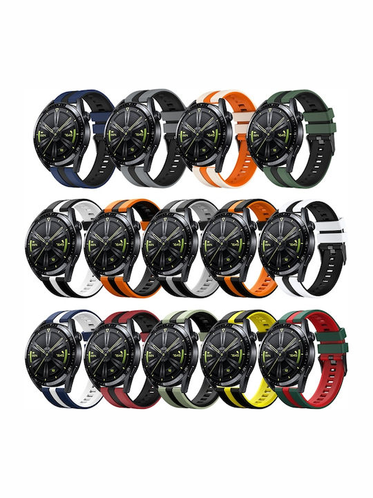Amazfit Gtr 3 Pro 22mm Two-Tone Sports Silicone Strap Orange+Black