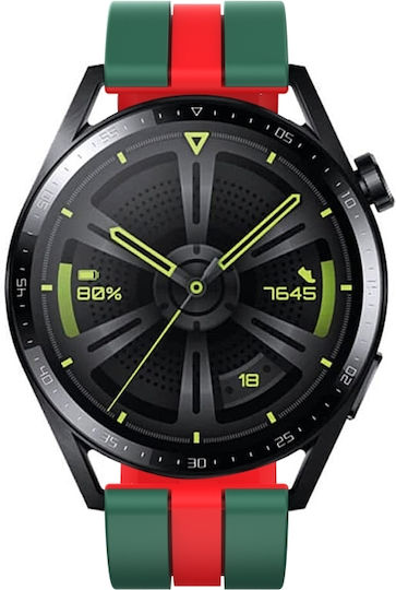 Amazfit Gtr 3 22mm Δίχρωμο Αθλητικό Λουράκι Σιλικόνης Ρολόι Πορτοκαλί+μαύρο