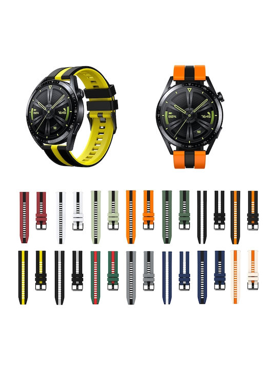 Amazfit Balance 22mm Zweifarbiger Sport Silikonarmband Orange+Schwarz