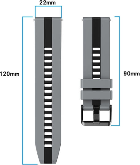 Amazfit Gtr 3 22mm Δίχρωμο Αθλητικό Λουράκι Σιλικόνης Ρολόι Πορτοκαλί+μαύρο