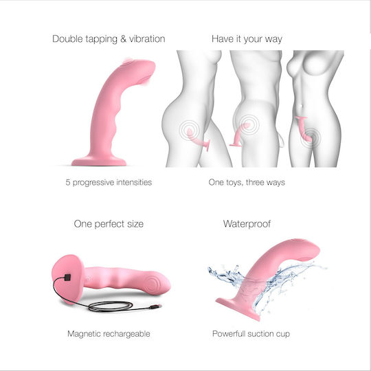 Strap On Me Dildo με Βεντούζα Ροζ 15cm