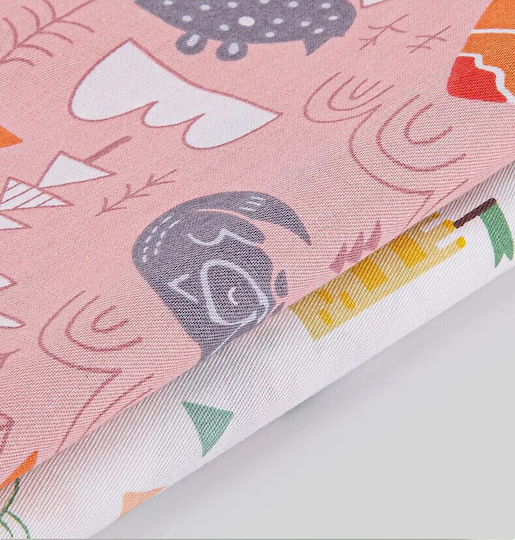 Giggles Co Head Protector Made of Fabric Pink Forest 18x18cm