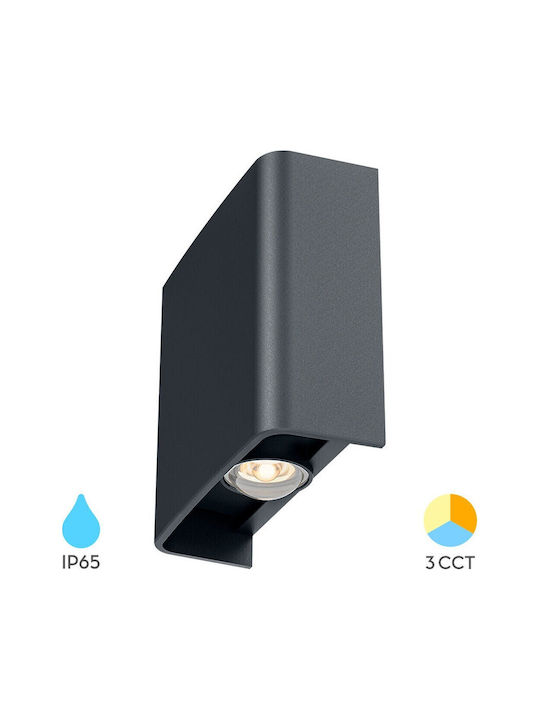 Braytron Επιτοίχιο Εξωτερικό Σποτ LED IP65 2W με Ρυθμιζόμενο Λευκό Φως 11x10x4.1εκ.