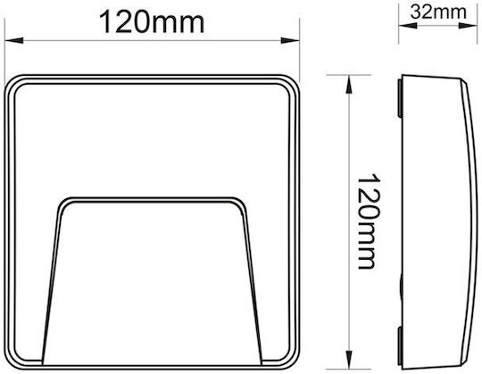 Aca Wall-Mounted Outdoor Ceiling Light LED IP65 3W with Warm White Light