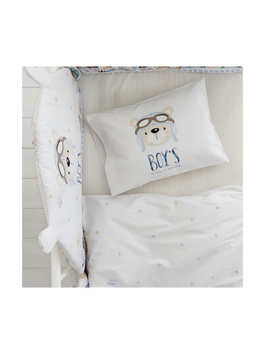 Nima Baby Duvet Cover Set With Pillowcase Boy's World Blue 110x145cm