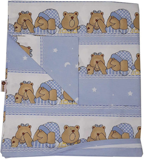 Beboulino Copertă de Pătuț Sleepy Bear Albastru 100x130cm.