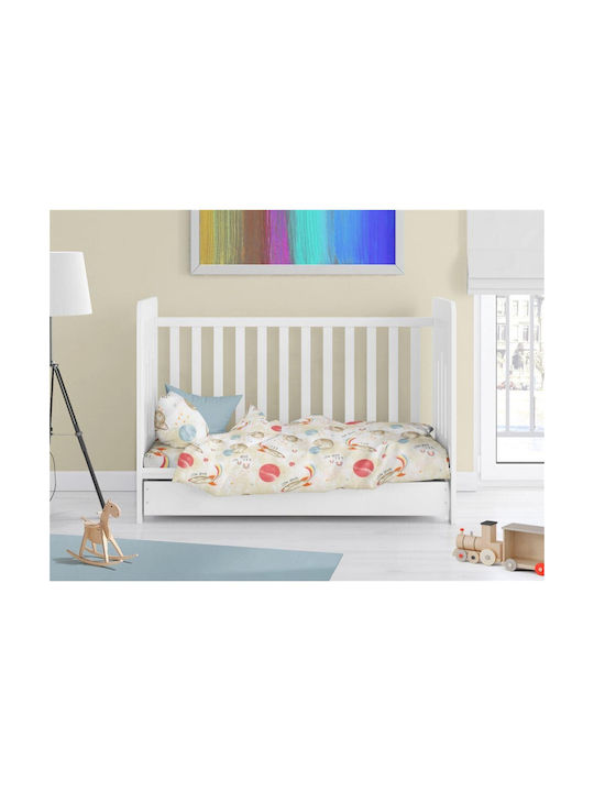 Dimcol Βρεφική Παπλωματοθήκη Spaceship 186 Beige 120x160εκ.