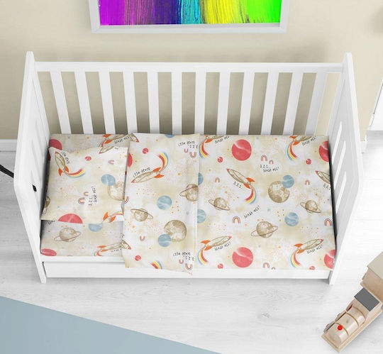 Dimcol Baby Duvet Cover Spaceship 186 Beige 120x160cm