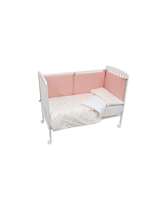 Kidscom Сет Бебешка Долен Калъф с Калъфка за Възглавница Розов 120x150см.