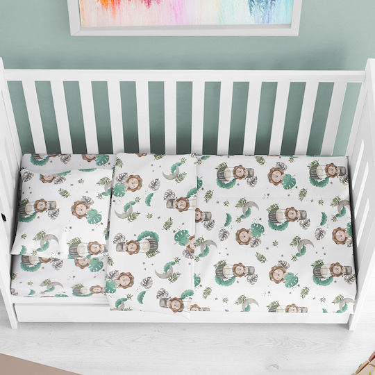 Dimcol Βρεφική Παπλωματοθήκη Bebe Green 120x160εκ.