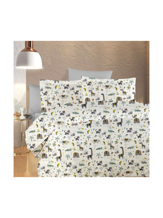 Dimcol Baby Duvet Cover Bebe White-Grey 120x160cm
