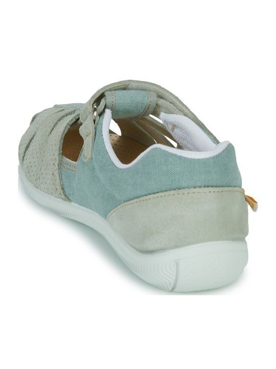 Citrouille Et Compagnie Kindersandalen Grün mit Bügel- und Schleifenverschluss