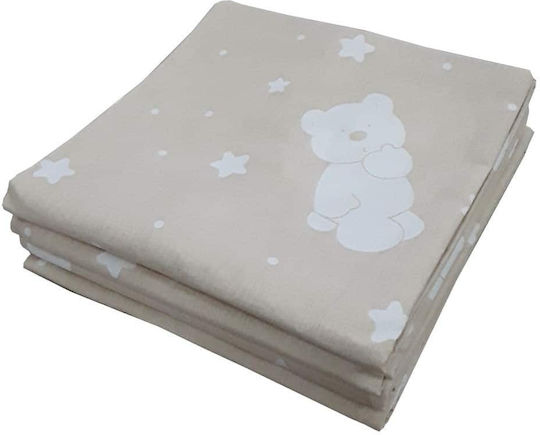 Beboulino Copertă de Pătuț Bear Stars Bej 100x130cm.