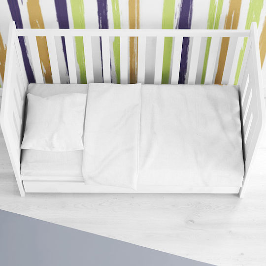 Dimcol Бебешка Долна Калъфка Solid 491 White 120x160см.