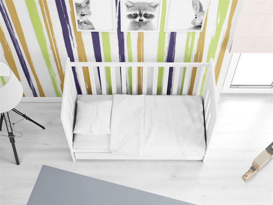 Dimcol Бебешка Долна Калъфка Solid 491 White 120x160см.