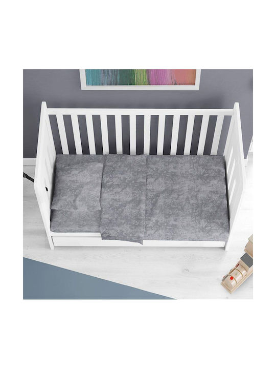 Dimcol Βρεφική Παπλωματοθήκη Bebe Premium Shadow Dark Grey 120x160εκ.