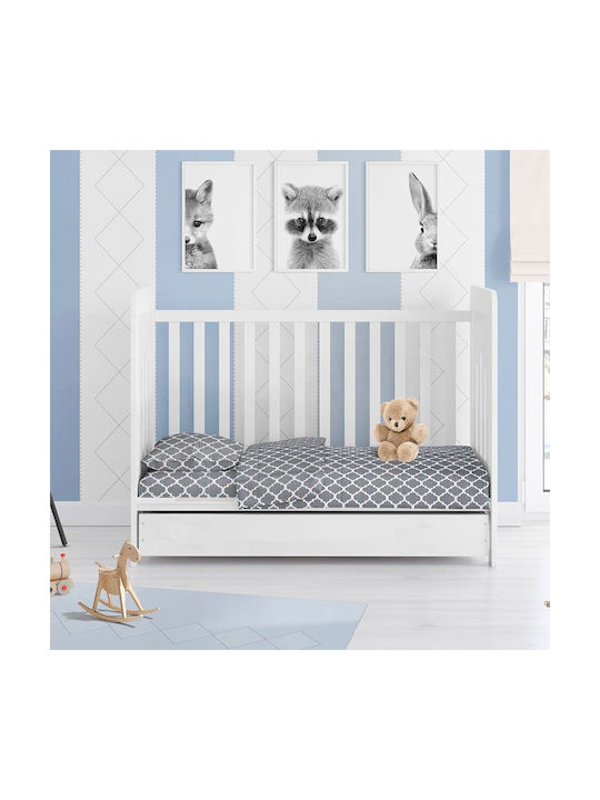 Dimcol Baby Bettbezug Windows 135 Grey 120x160cm.