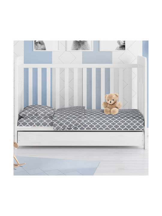 Dimcol Baby Bettbezug Windows 135 Grey 120x160cm.