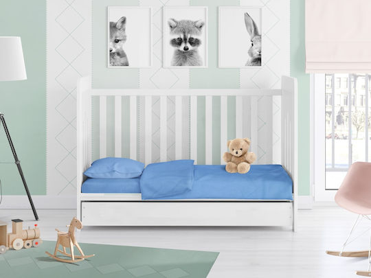 Dimcol Бебешка Долна Калъфка Solid 498 Sky Blue 120x160см.