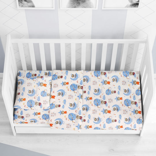 Dimcol Baby Duvet Cover Reach the Stars 191 Sky Blue 120x160cm