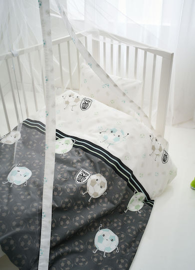 Vesta Home Baby Duvet Cover Set With Pillowcase Paok Black 120x165cm