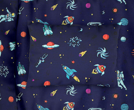 Dimcol Baby Bettbezug Space 189 Blau 120x160cm.