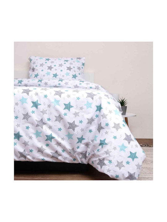 Viopros Set Baby Duvet Cover with Pillowcase Seirios White 120x160cm