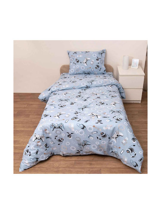 Viopros Baby Bettbezug Set mit Kissenbezug Blue 120x160cm.