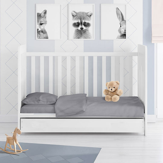 Dimcol Βρεφική Παπλωματοθήκη Solid 495 Dark Grey 120x160εκ.