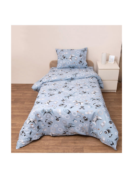 Viopros Baby Bettbezug Set mit Kissenbezug Blue 120x160cm.