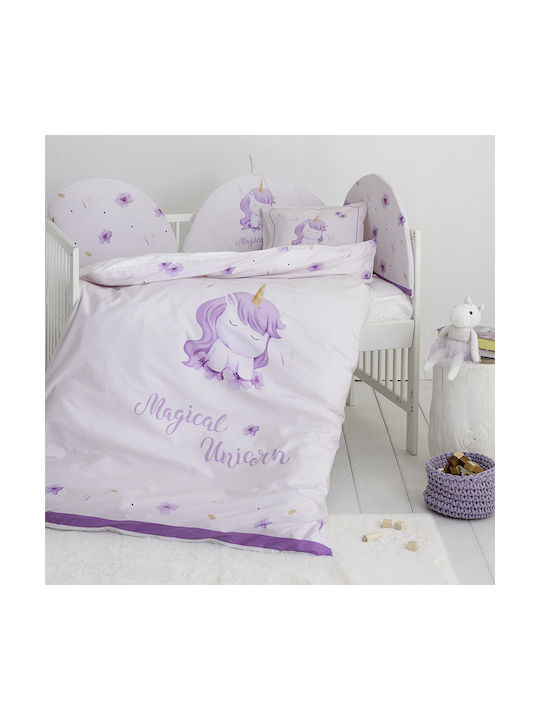 Nima Baby Duvet Cover Set With Pillowcase Magical Unicorn Lilac 110x145cm