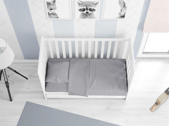 Dimcol Βρεφική Παπλωματοθήκη Solid 495 Dark Grey 120x160εκ.