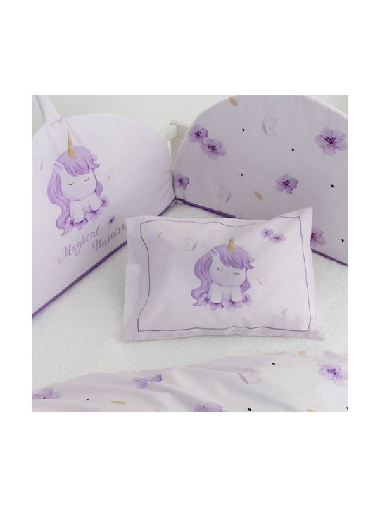 Nima Baby Duvet Cover Set With Pillowcase Magical Unicorn Lilac 110x145cm