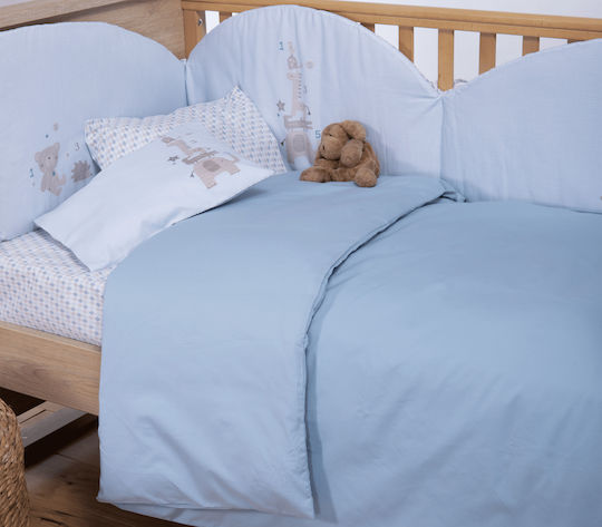 Nef-Nef Homeware Baby Bettbezug Basic Hellblau 110x150cm.
