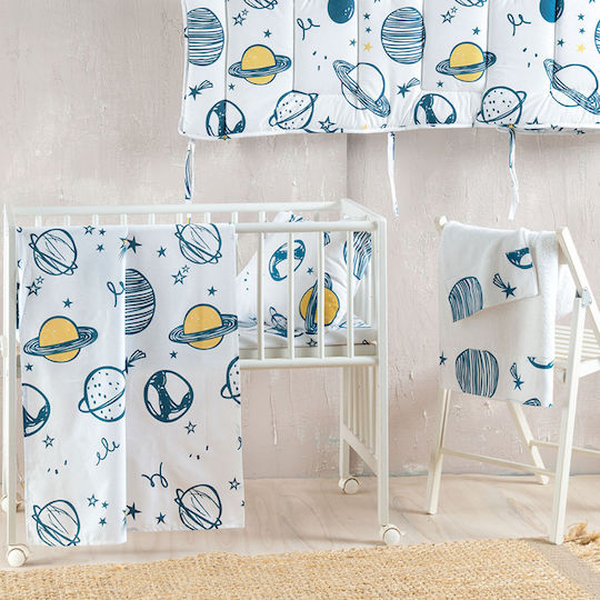 Rythmos Baby Duvet Cover Set With Pillowcase Saturn White 110x160cm