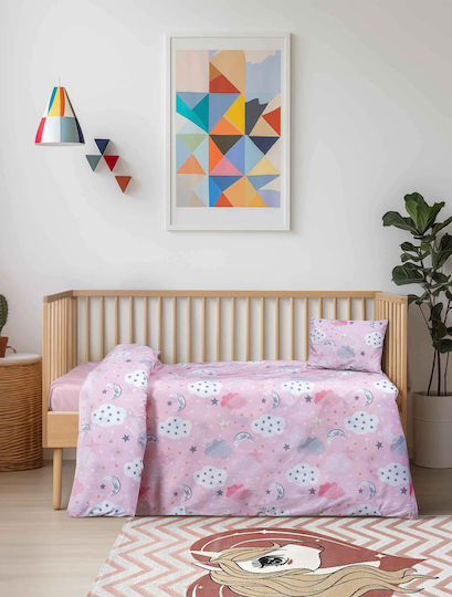Madi Baby Duvet Cover Set With Pillowcase Pink 110x145cm