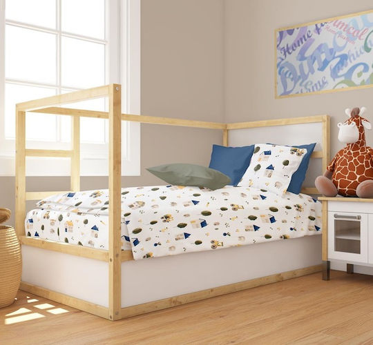 24home.gr Baby Duvet Cover White-green 120x160cm