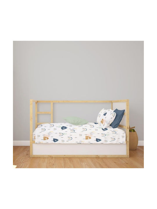 Dimcol Baby Duvet Cover Rainbow 574 White Blue 120x160cm