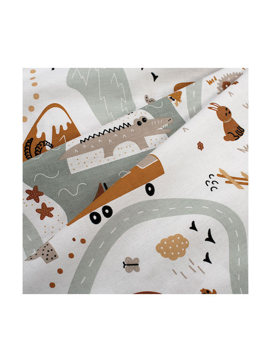 24home.gr Детска Покривка За Завивка Countryside Бяло-Ментово 120x160см