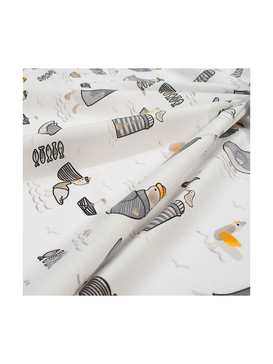 Dimcol Βρεφική Παπλωματοθήκη Bebe White-grey 120x160εκ.