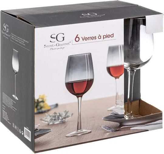 Set de Pahare pentru Vin Alb din Sticlă Fără Colțuri 380ml 6buc
