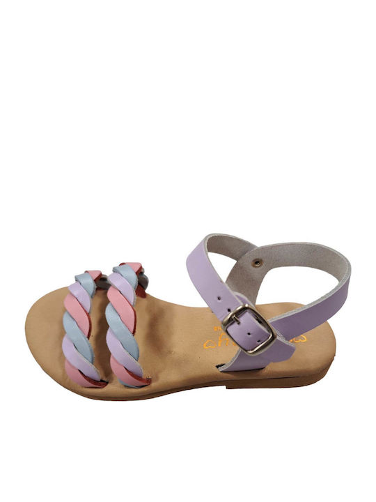 Kids' Sandals Scarpy 22-94 Tricolor Lilac Pink Blue
