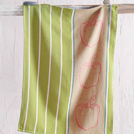 Rythmos Pepper Handtuch aus 100% Baumwolle in Grün Farbe 50x70cm